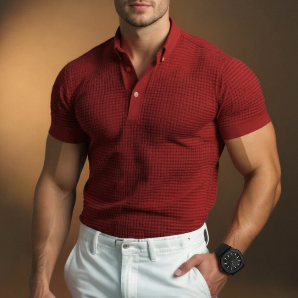 Men's knitted short-sleeved shirt