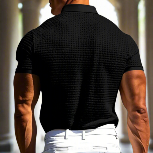 Men's knitted short-sleeved shirt