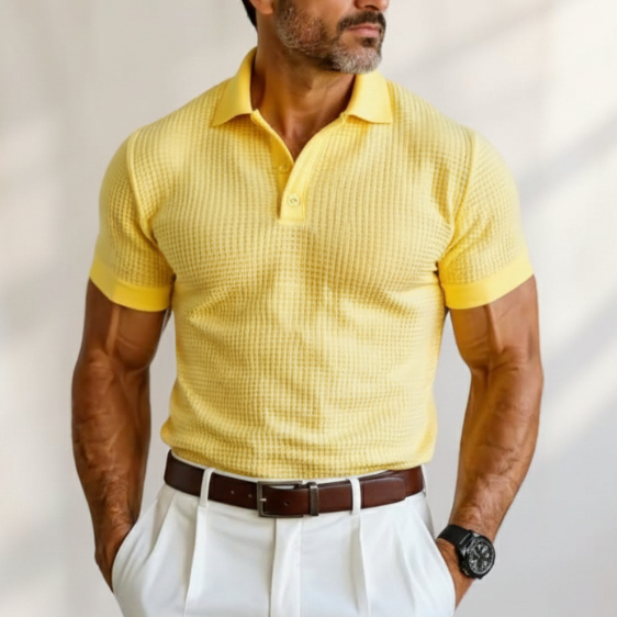 Men's knitted short-sleeved shirt