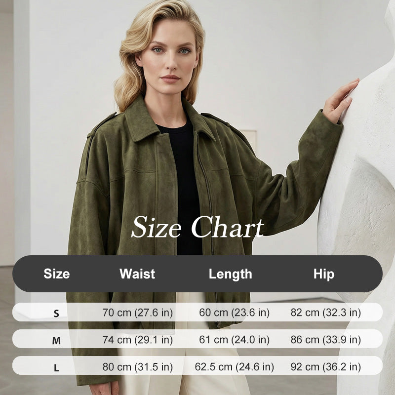 Women's Suede-Like Cropped Bomber Jacket