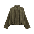 Women's Suede-Like Cropped Bomber Jacket